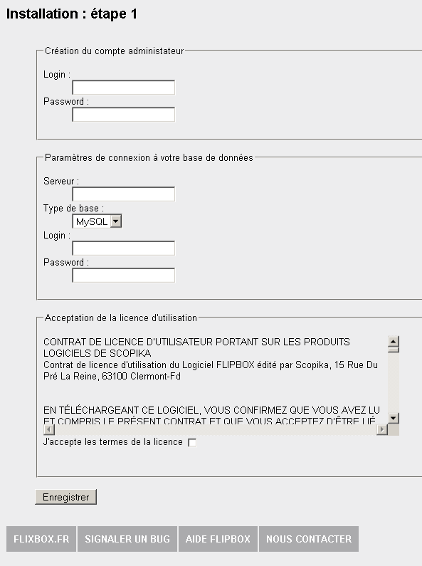 Installation de Flipbox : première étape
