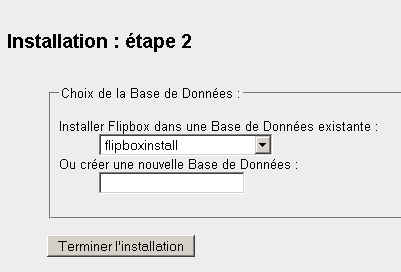 Installation de Flipbox : deuxième étape